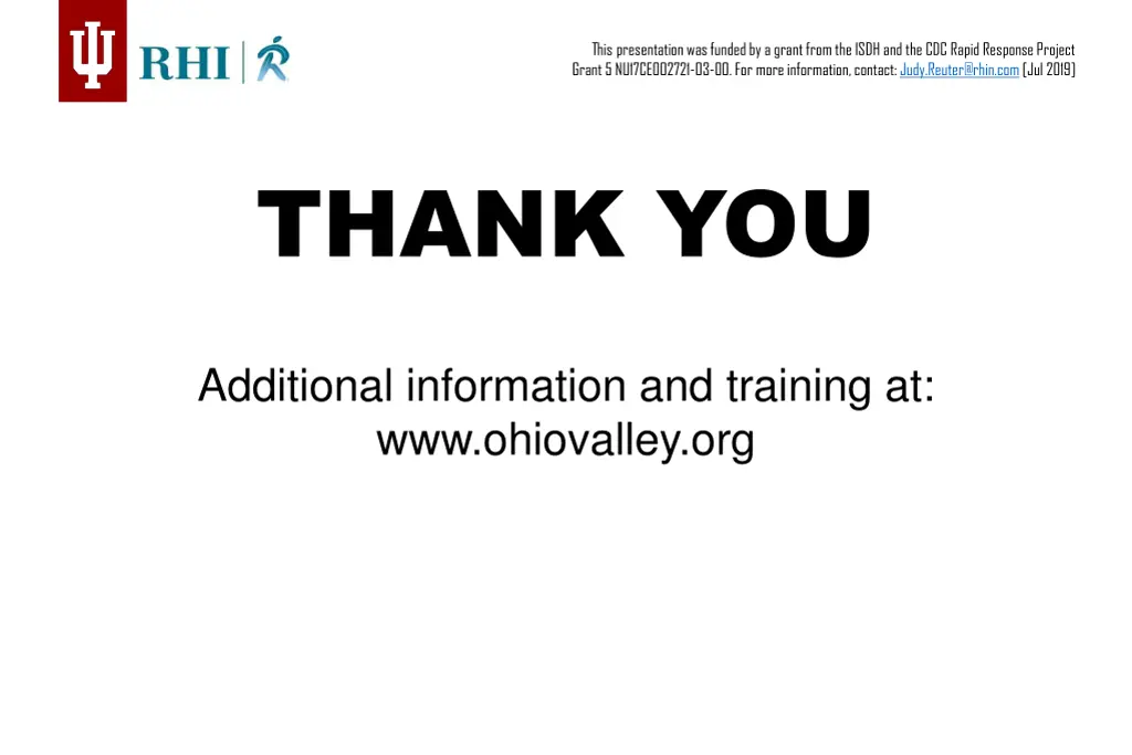 this presentation was funded by a grant from 18