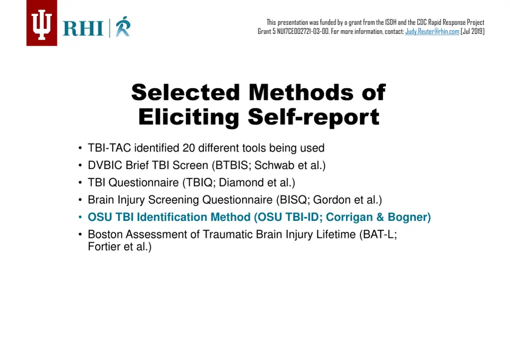this presentation was funded by a grant from 5