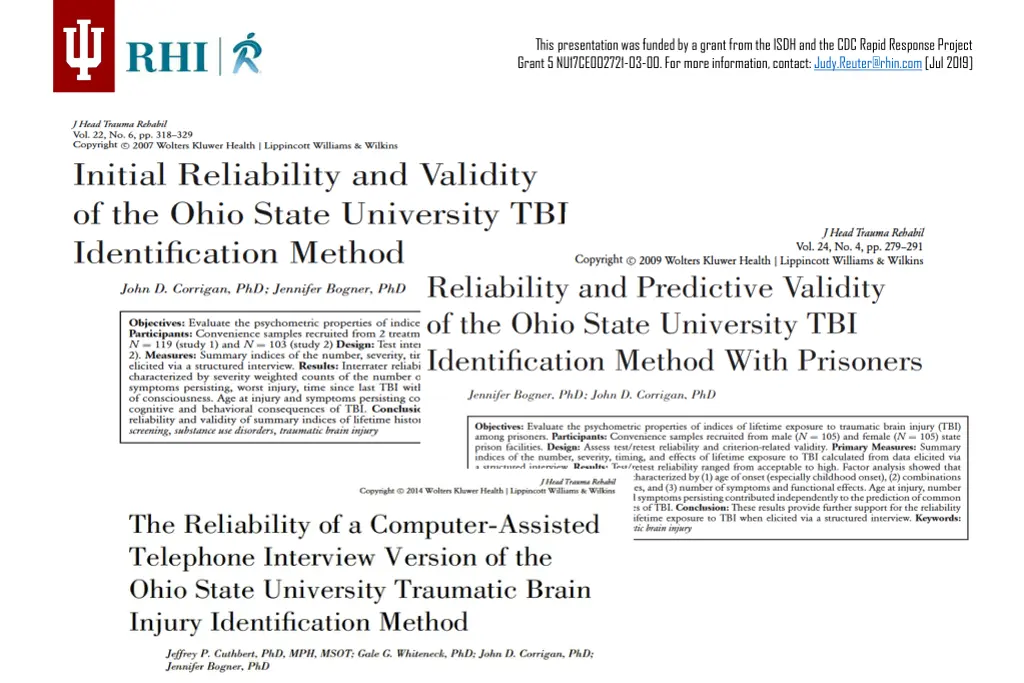 this presentation was funded by a grant from 6