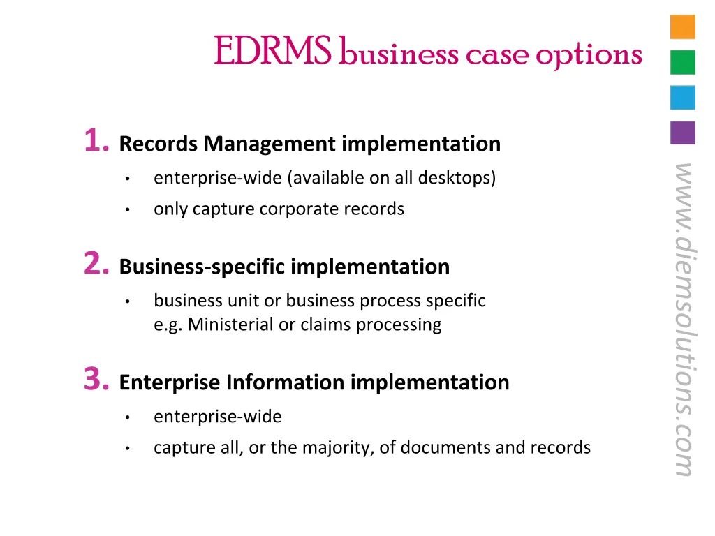 edrms business case options