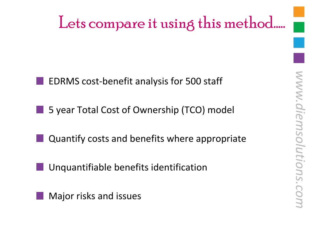lets compare it using this method