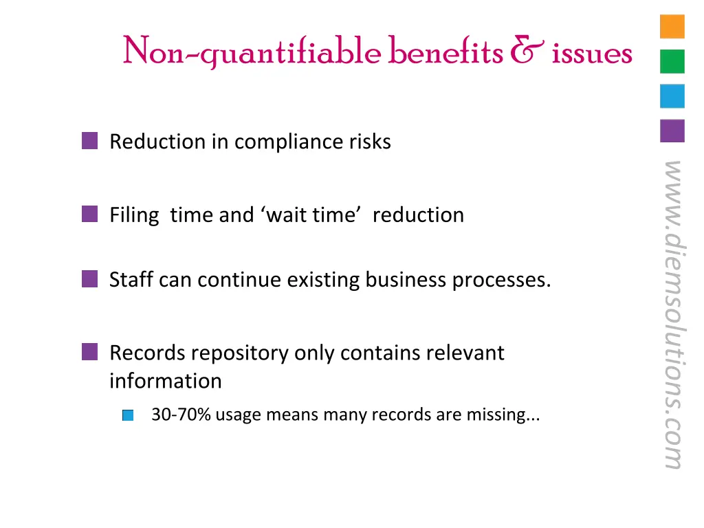non quantifiable benefits issues