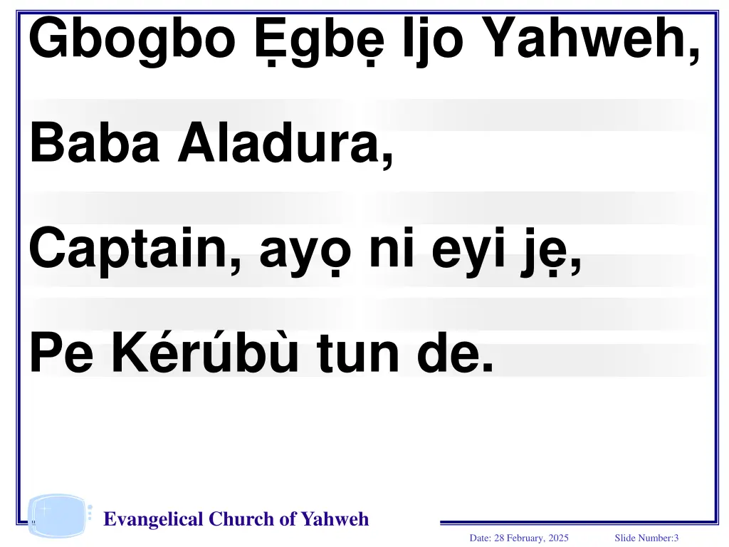 gbogbo gb ijo yahweh
