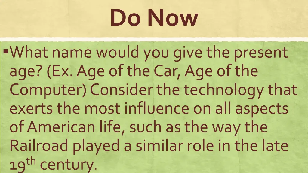 do now