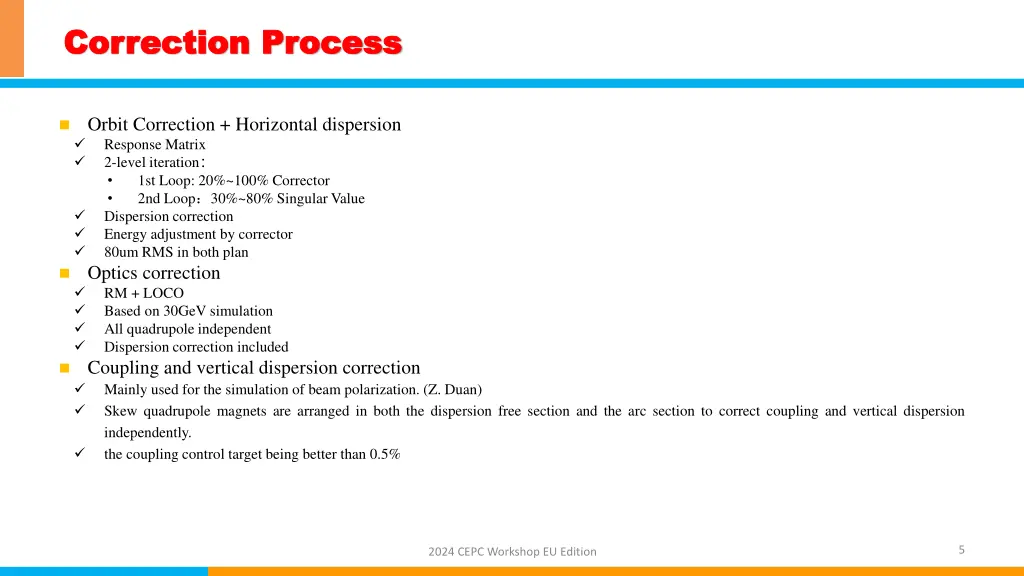 correction process correction process