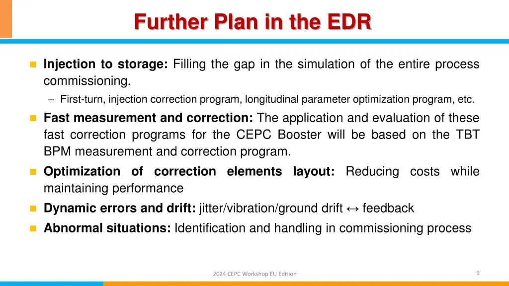 further plan in the edr