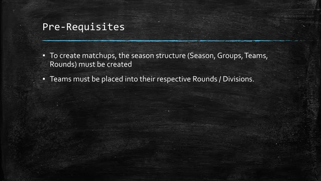 pre requisites