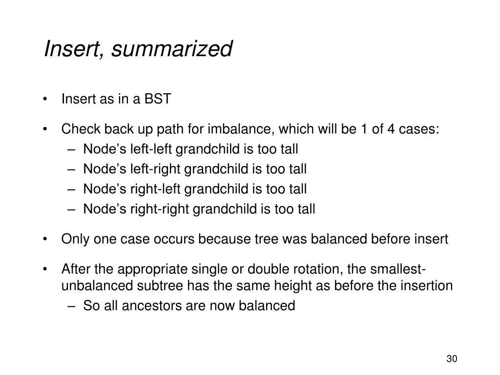 insert summarized