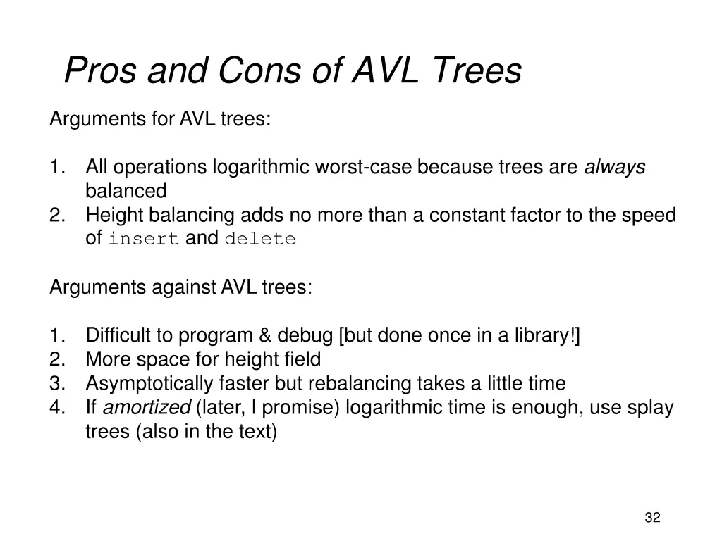 pros and cons of avl trees