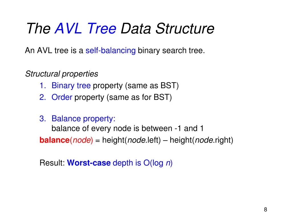 the avl tree data structure