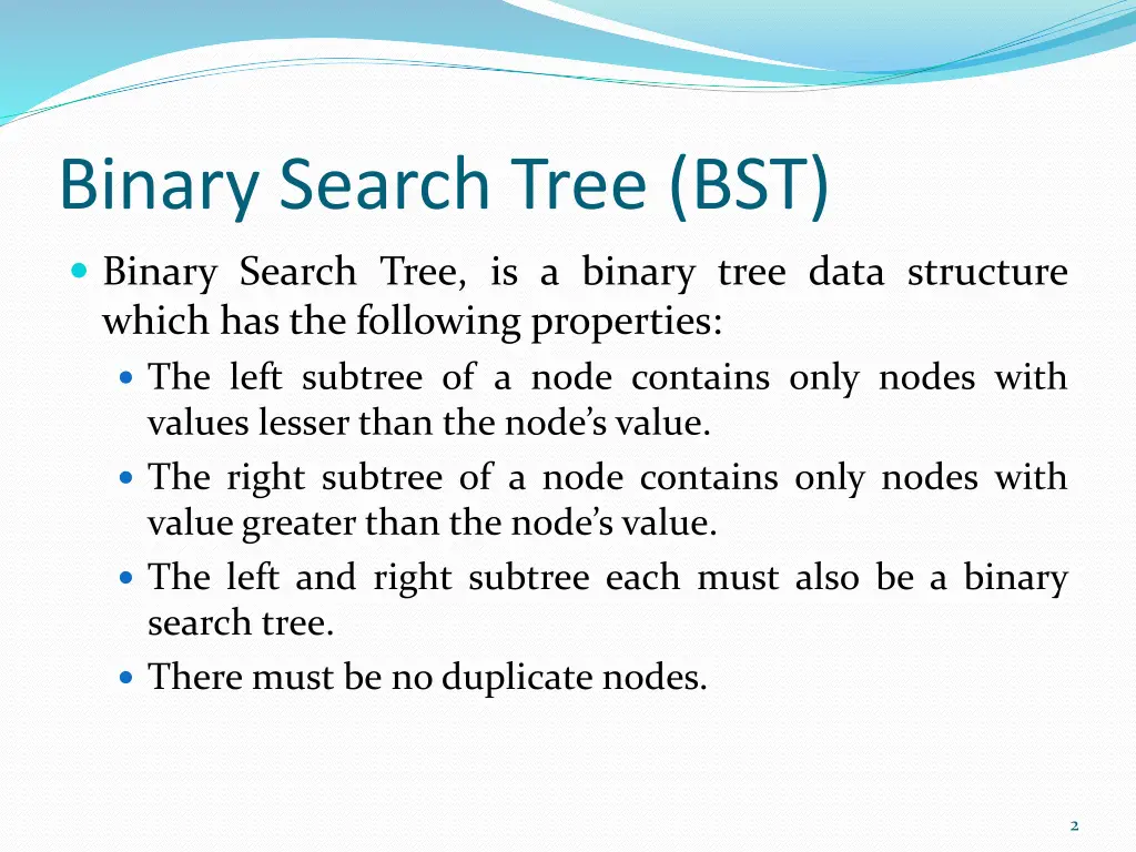 binary search tree bst 1