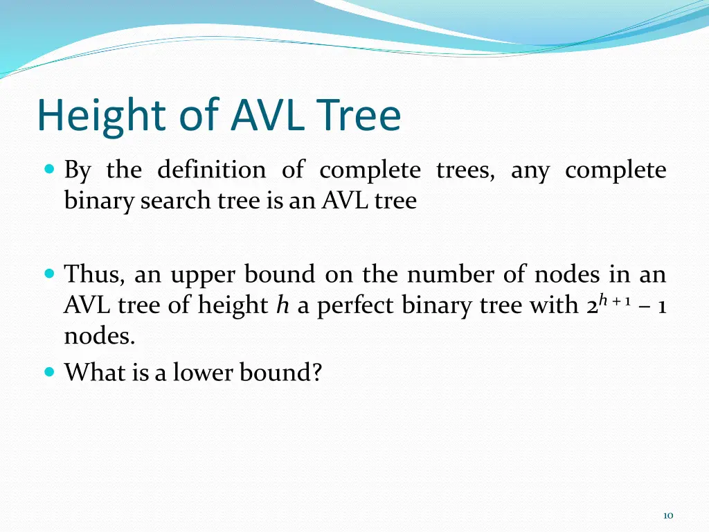 height of avl tree