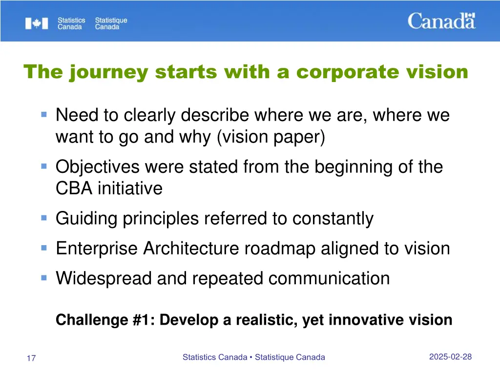 the journey starts with a corporate vision