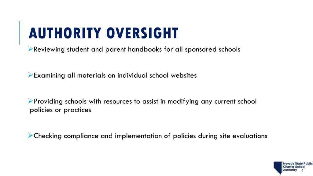 authority oversight reviewing student and parent