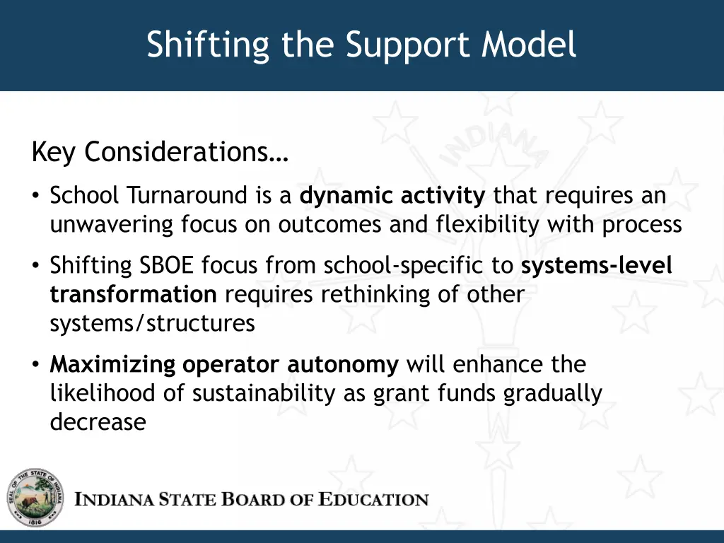 shifting the support model
