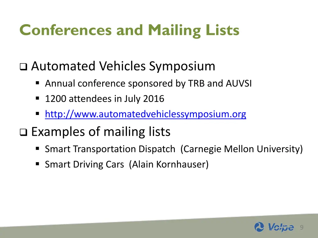 conferences and mailing lists