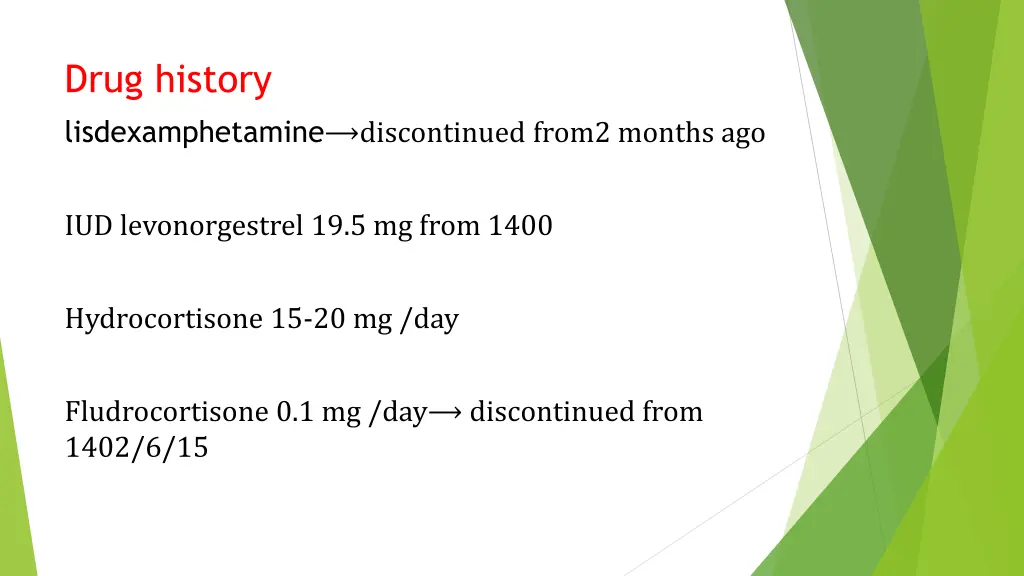 drug history lisdexamphetamine discontinued from2