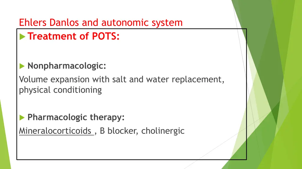 ehlers danlos and autonomic system treatment