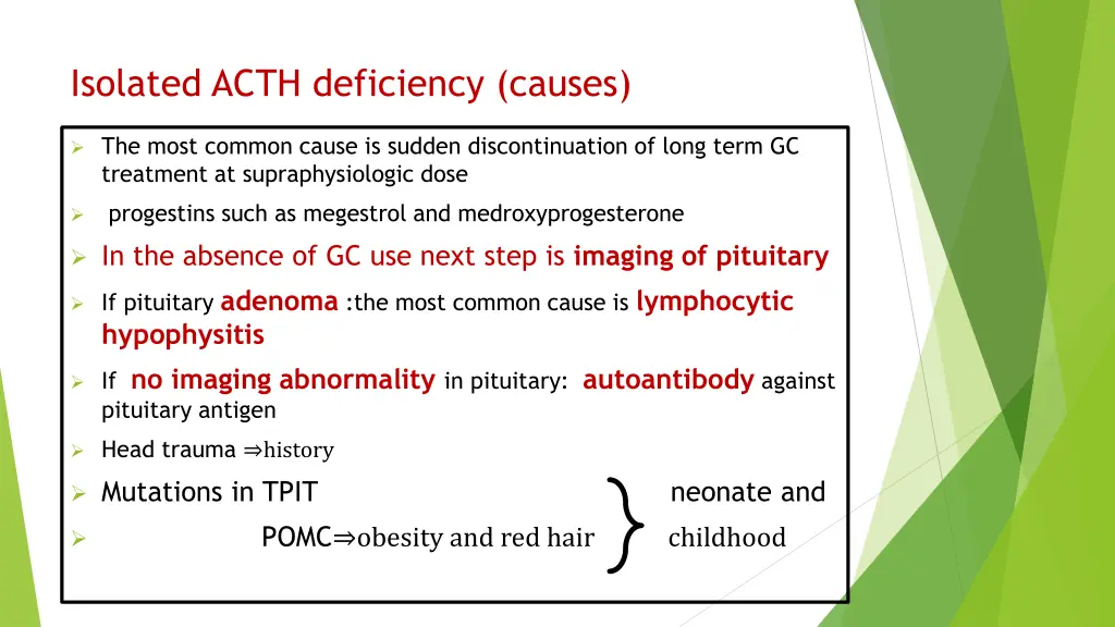 isolated acth deficiency causes