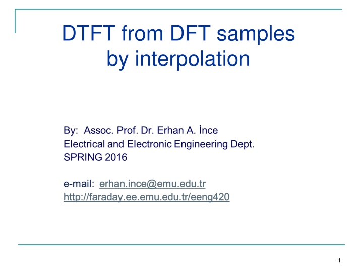 dtft from dft samples by interpolation