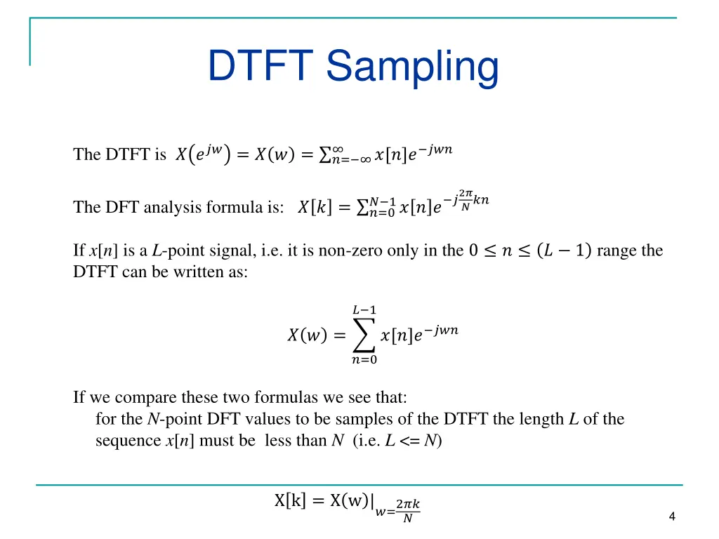 dtft sampling