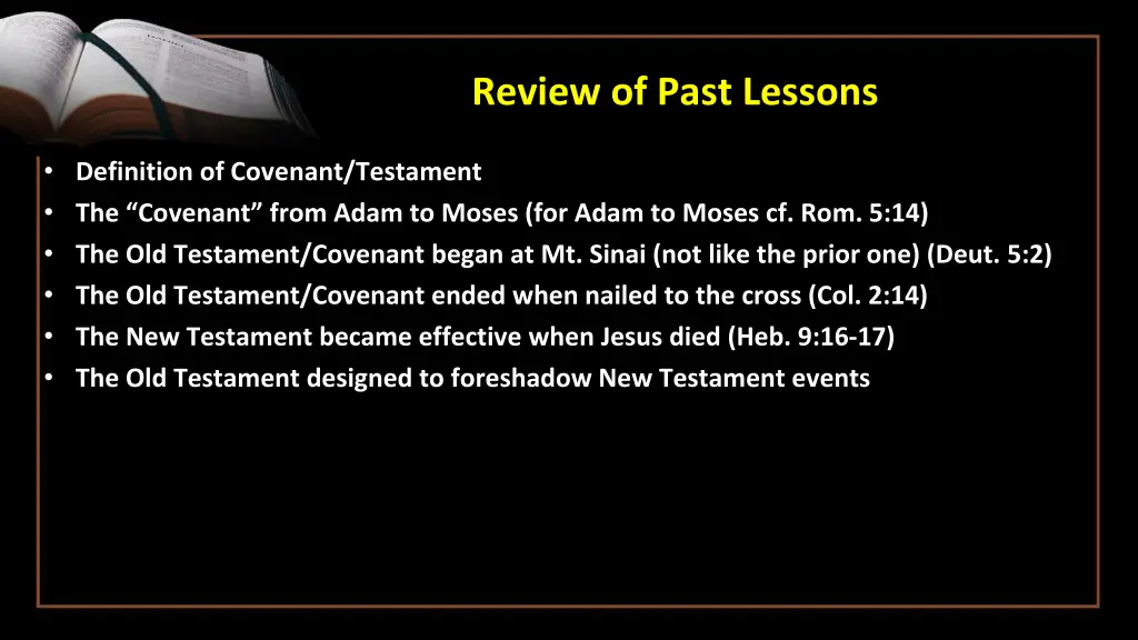 review of past lessons 6