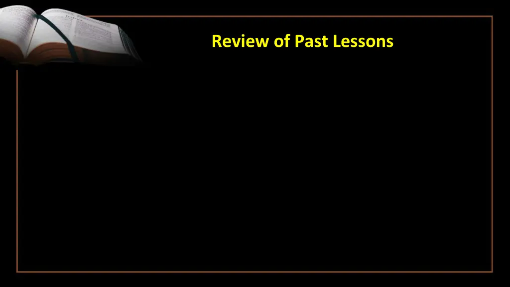 review of past lessons