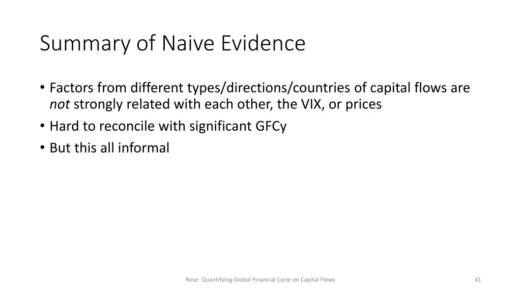 summary of naive evidence
