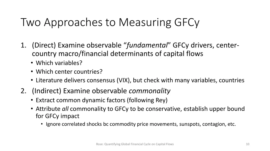 two approaches to measuring gfcy