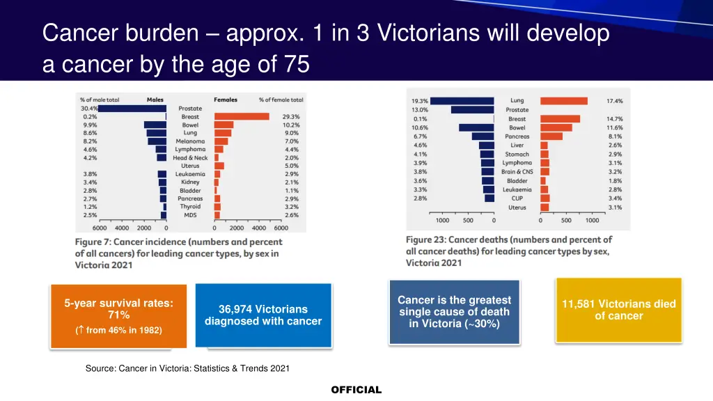 cancer burden approx 1 in 3 victorians will