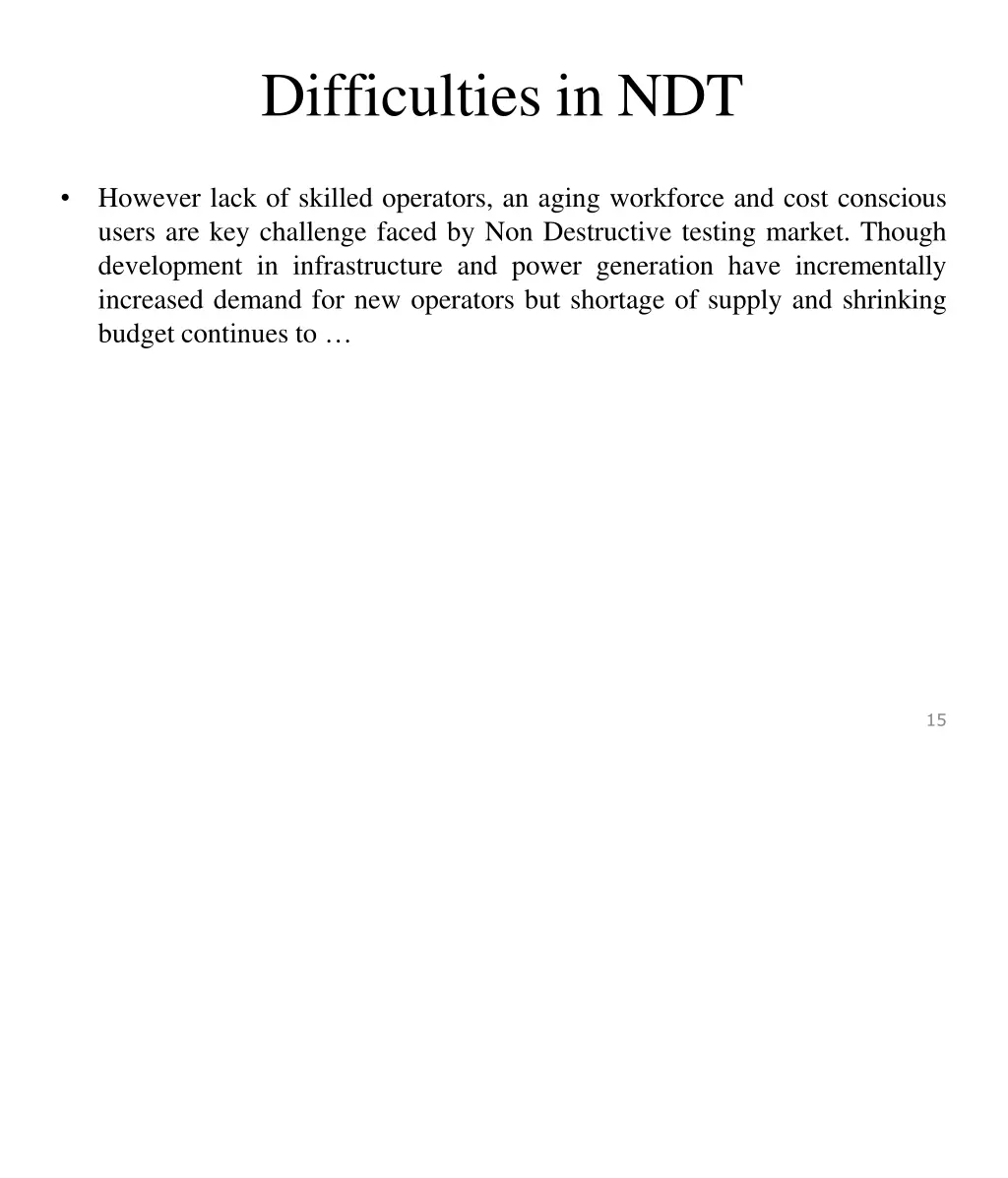 difficulties in ndt