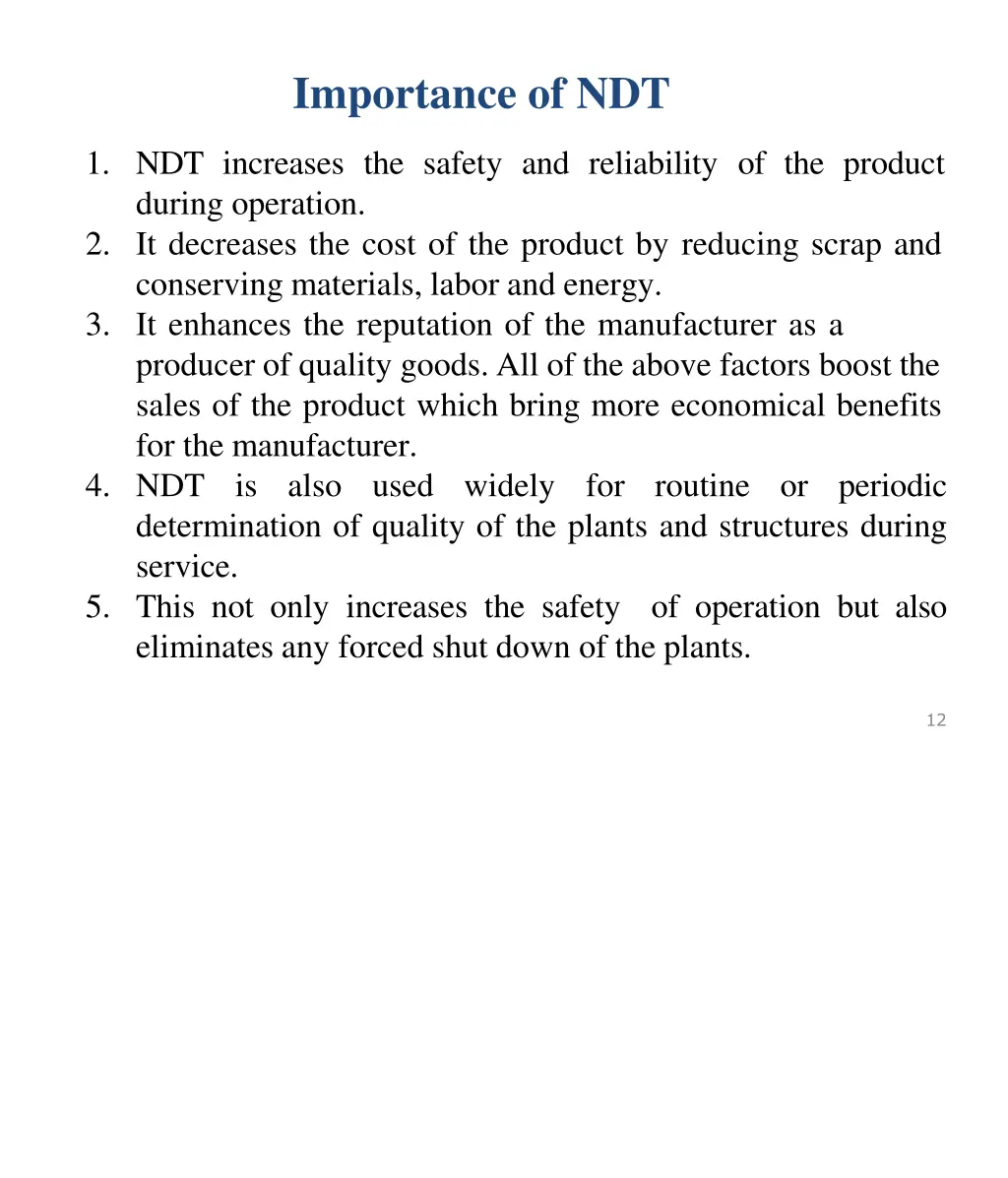 importance of ndt