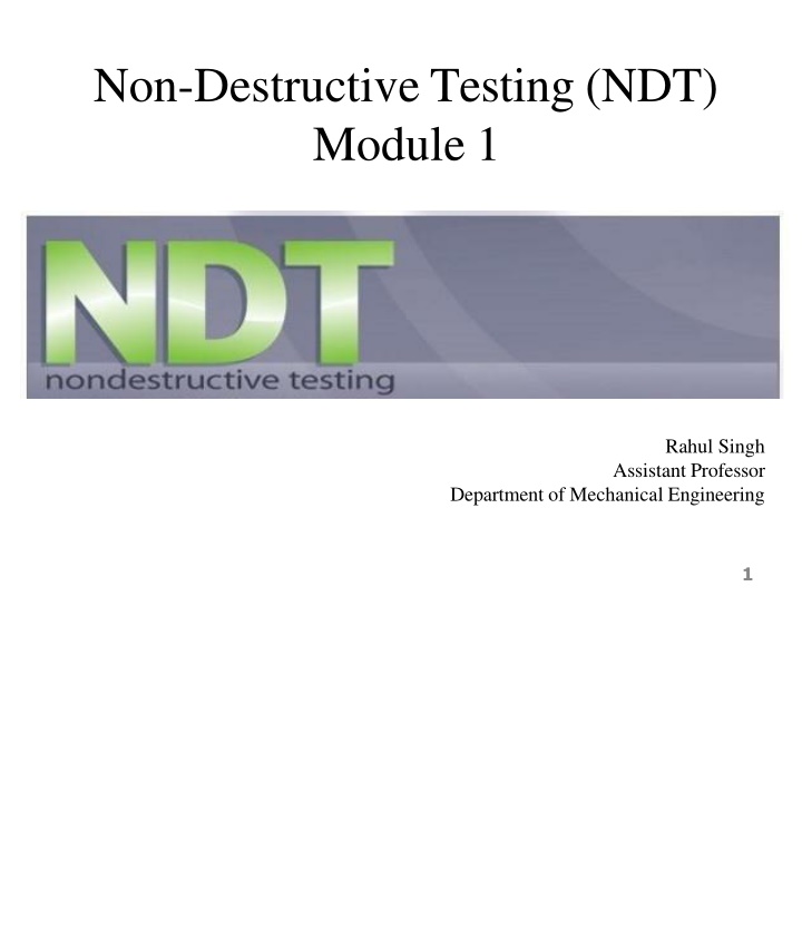 non destructive testing ndt module 1