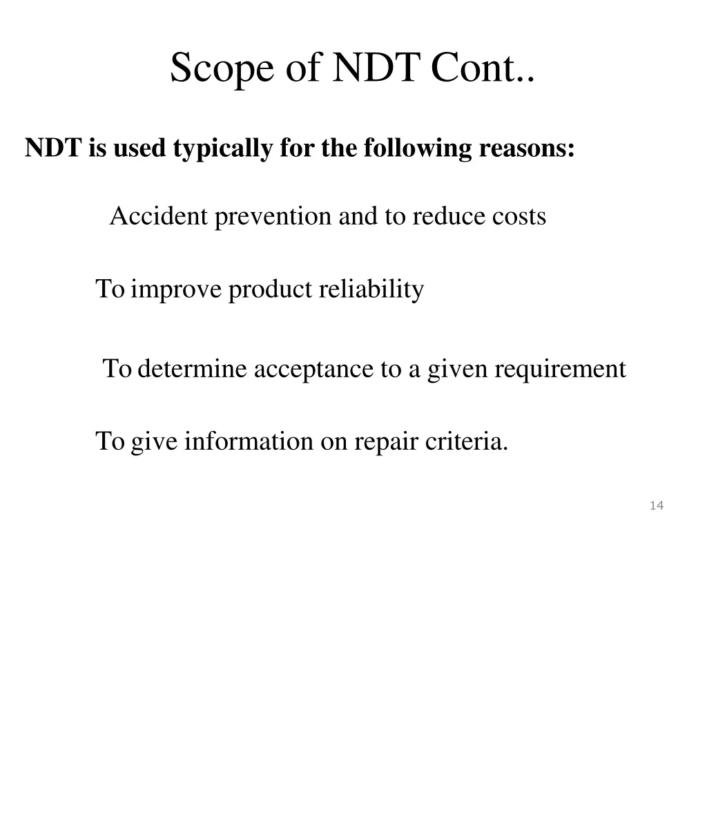 scope of ndt cont