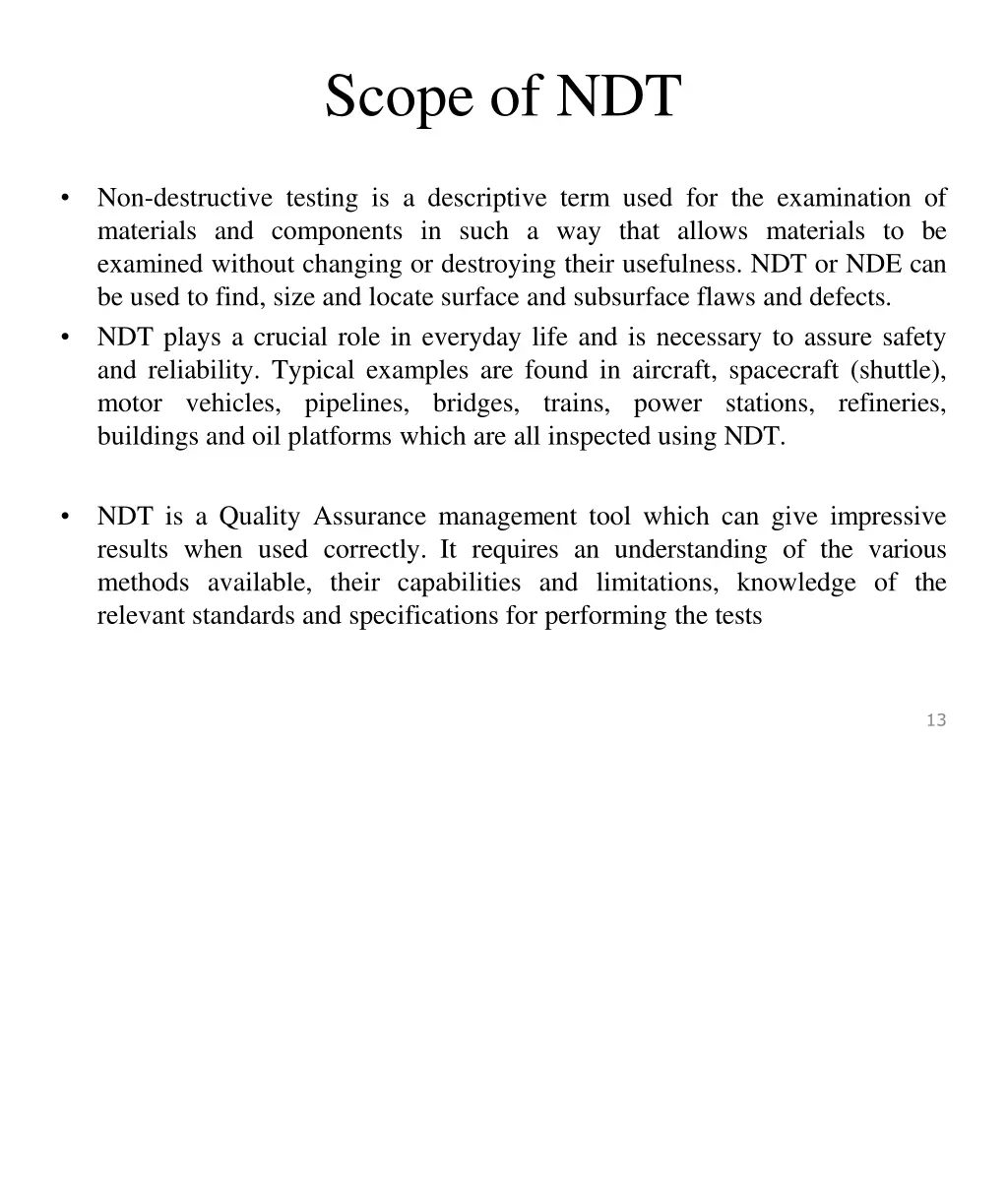 scope of ndt