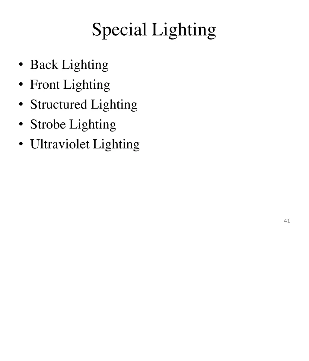 special lighting