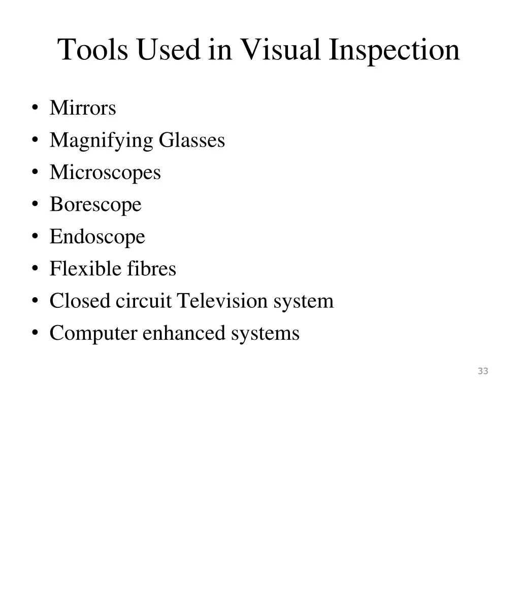 tools used in visual inspection 1