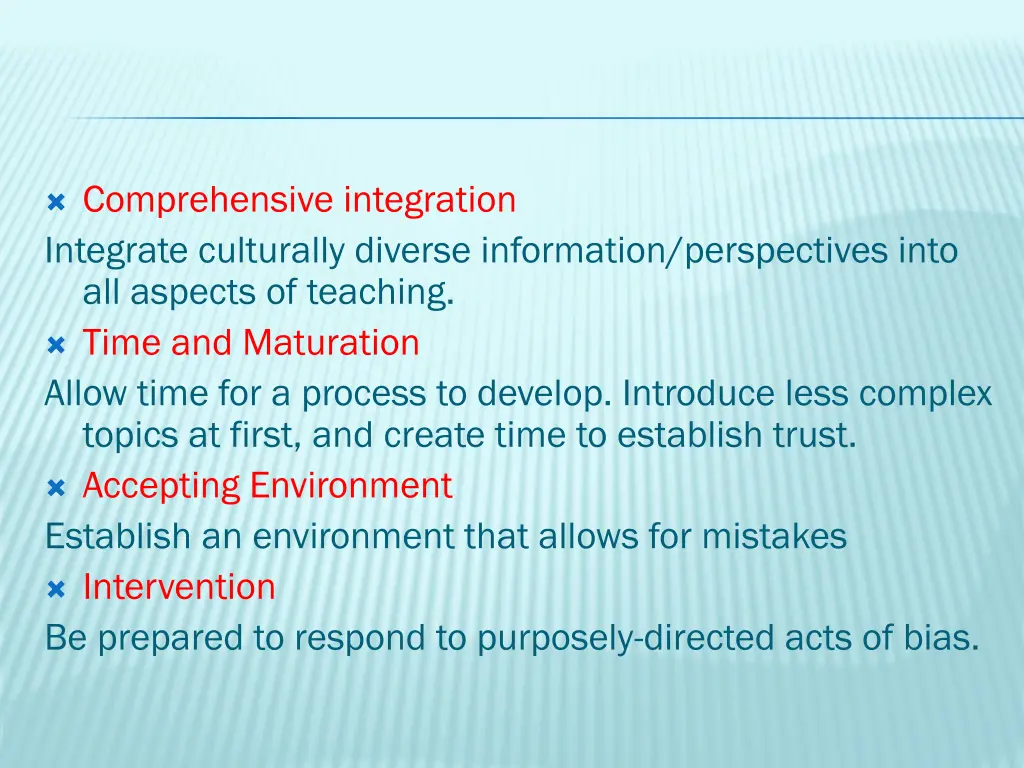 comprehensive integration integrate culturally
