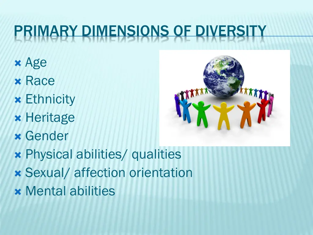 primary dimensions of diversity