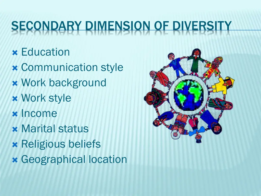 secondary dimension of diversity