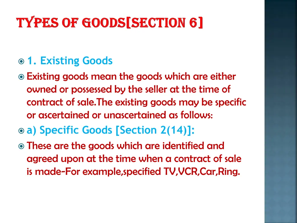 types of goods section 6 types of goods section 6