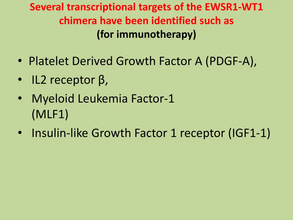 several transcriptional targets of the ewsr1