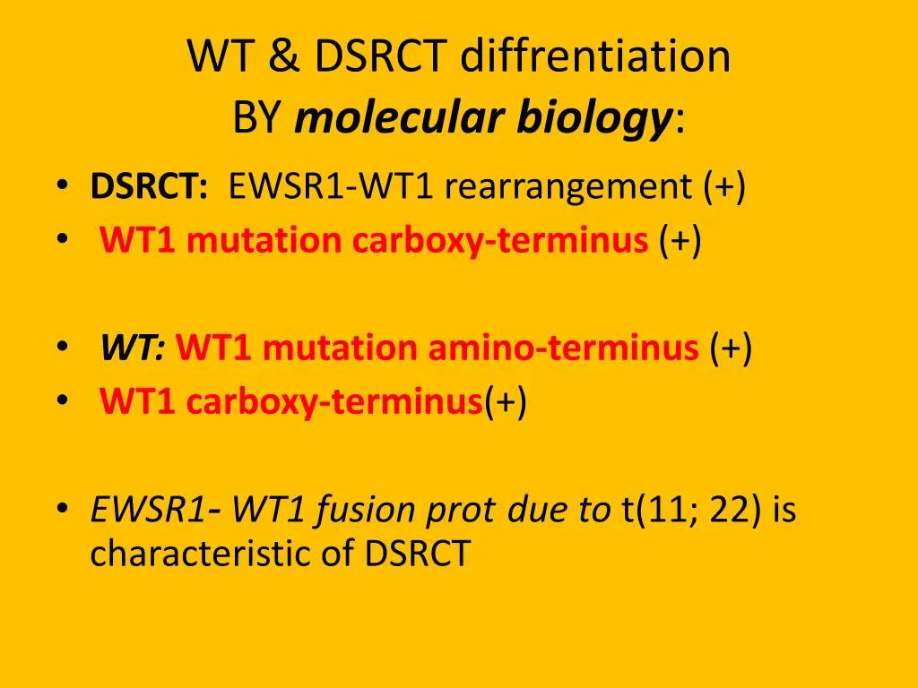 wt dsrct diffrentiation by molecular biology
