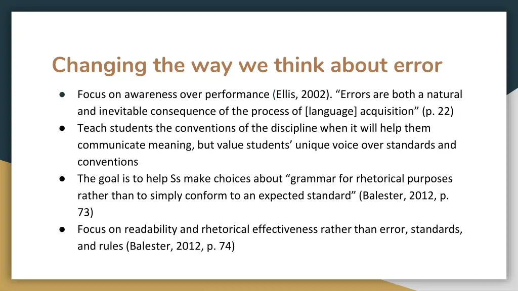 changing the way we think about error