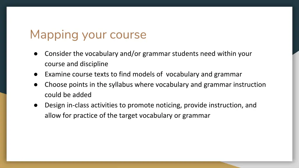 mapping your course
