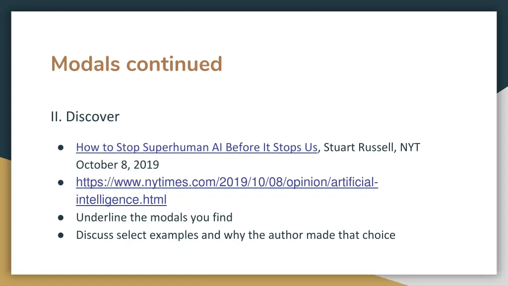modals continued