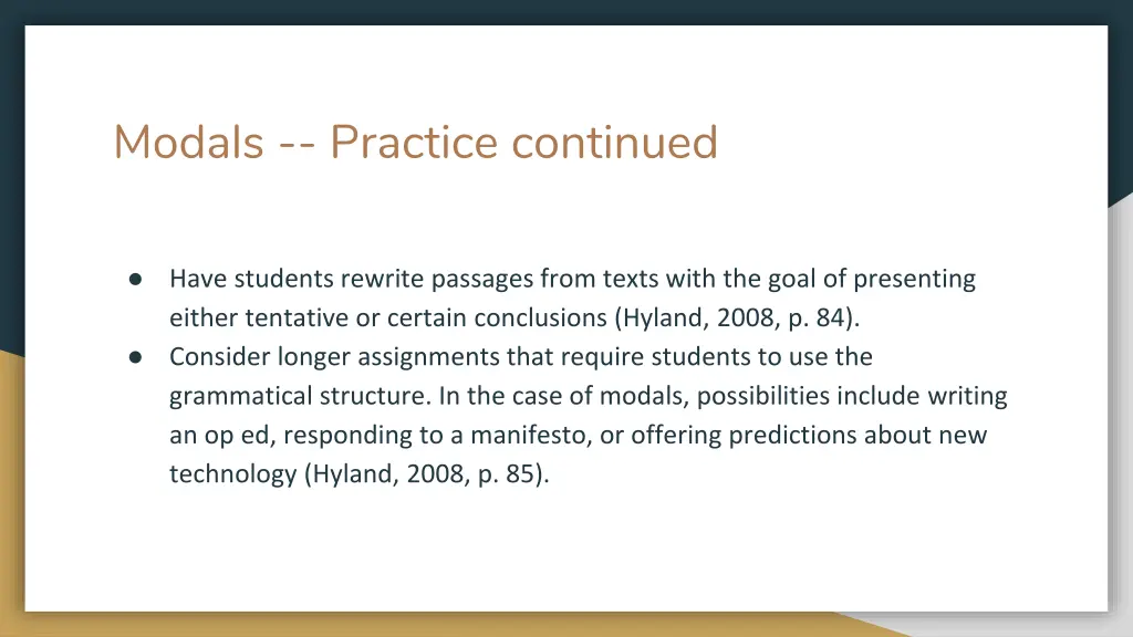 modals practice continued