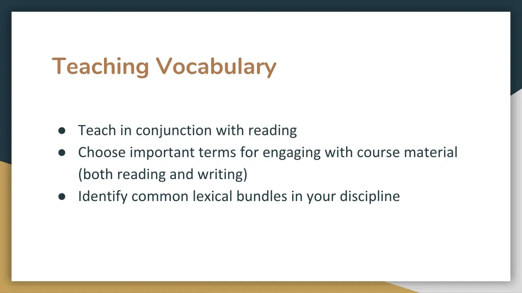 teaching vocabulary