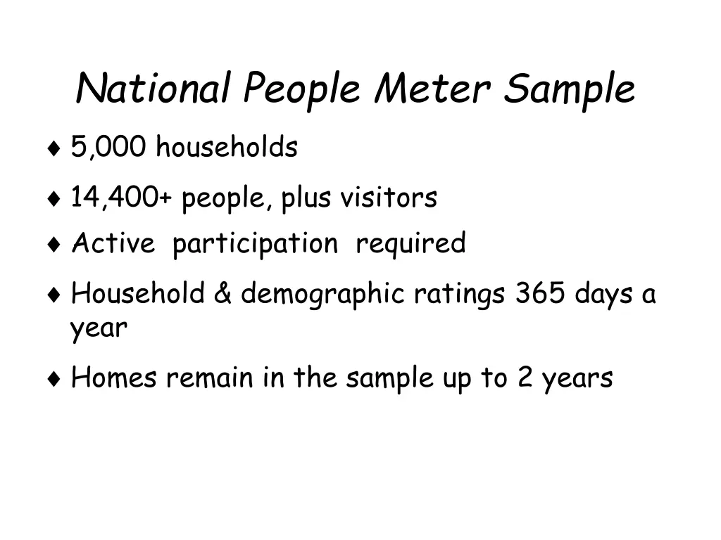 national people meter sample 5 000 households