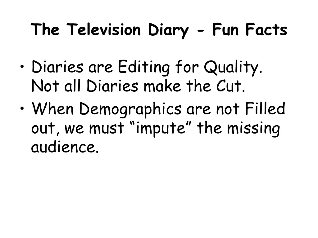 the television diary fun facts 2